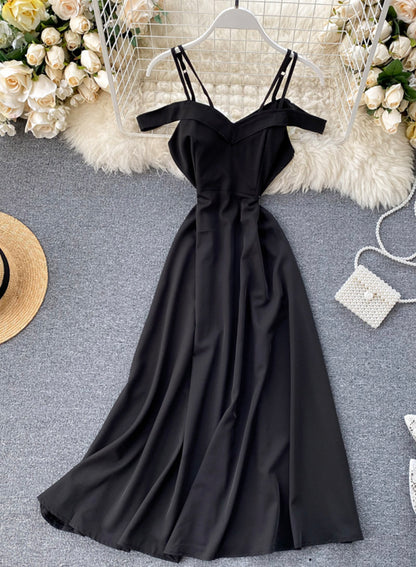 Einfaches A-Linien-Off-Shoulder-Kleid Modisches Kleid 046