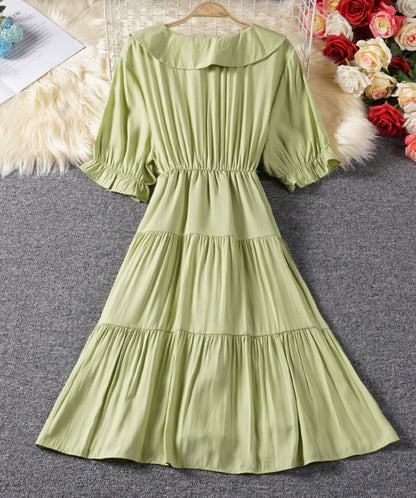 Niedliches A-Linien-Kleid Kurzarmkleid Sommerkleid 038