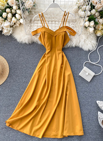 Einfaches A-Linien-Off-Shoulder-Kleid Modisches Kleid 046