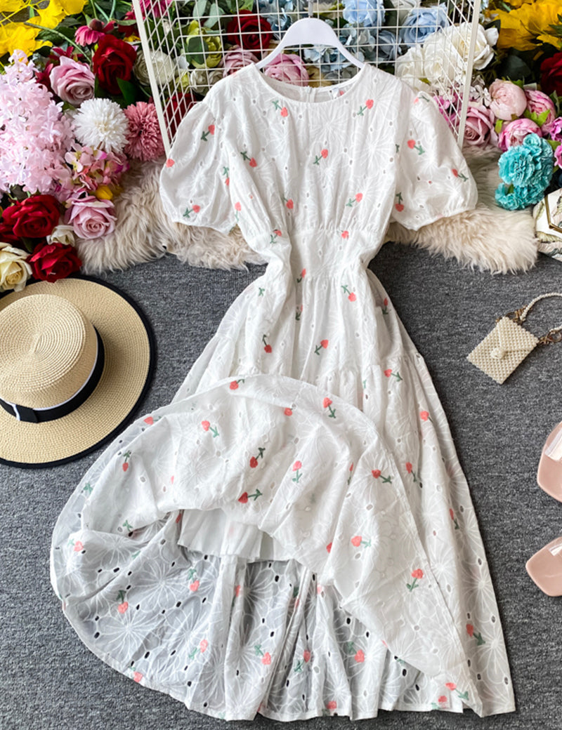 white dress loose embroidery Cute loose white embroidery dress 056 PreppyDress