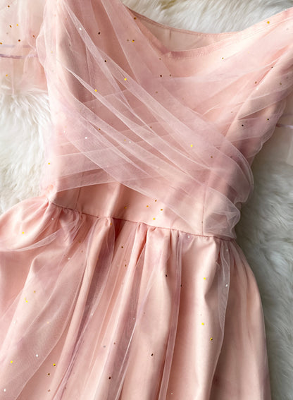 Pink Tüllkleid kurzes Sommerkleid 055