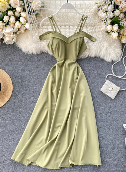 Einfaches A-Linien-Off-Shoulder-Kleid Modisches Kleid 046