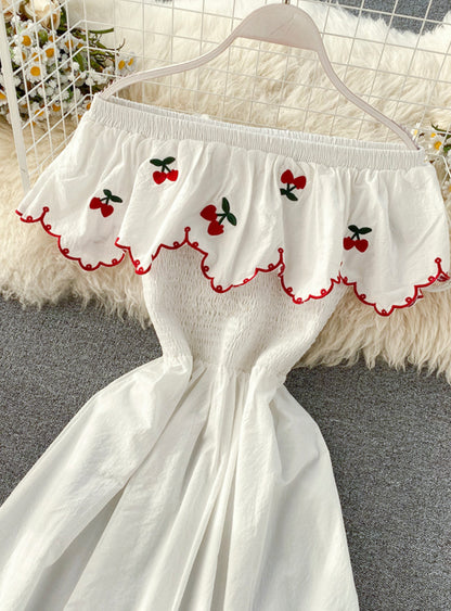 Jolie robe trapèze cerise robe mode fille 031